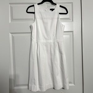 J Crew white fit and flare dress